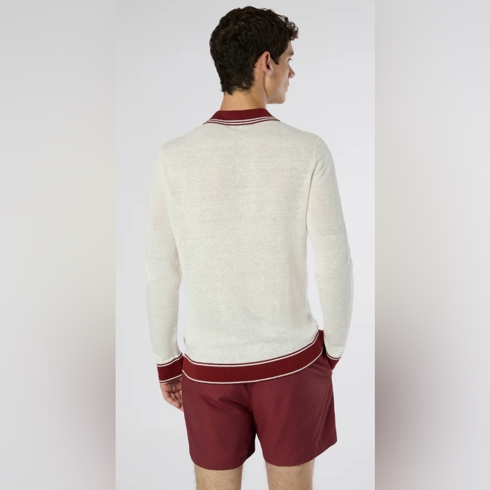 NWOT Onia Linen Long Sleeve Sweater Polo - Picture 3 of 14